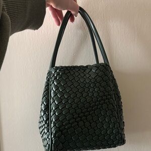 Elegant Green Woven Handbag from Anthropologie